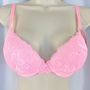 VS Bombshell Inspired Adds 2 Cups Ultimate Pushup Bra 36C Pink Lace